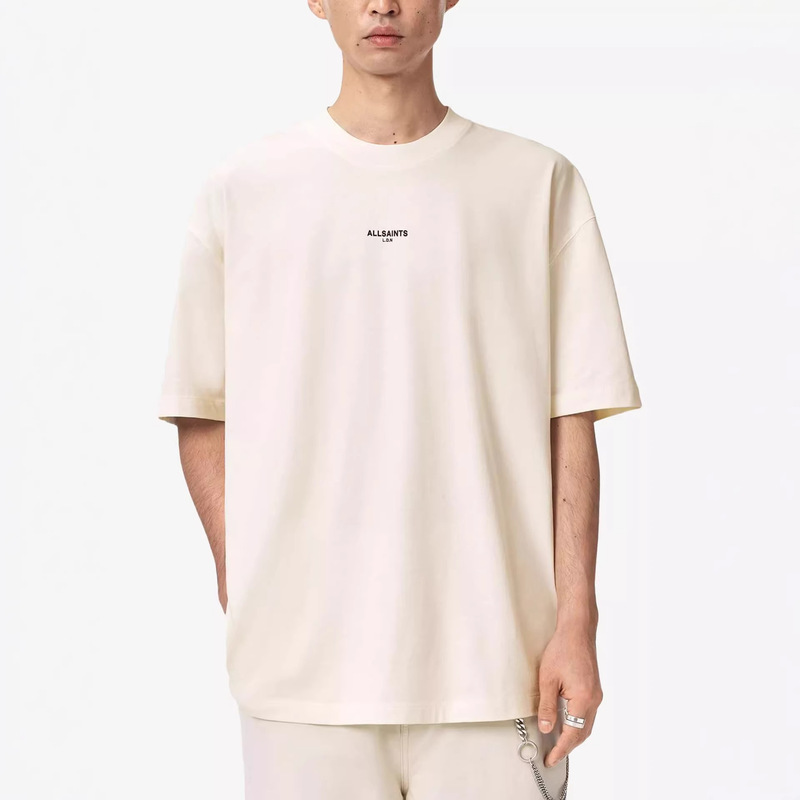 Allsaints 26 Summer Sheep Head Print Short-Sleeved T-Shirt Simple Loose-Fitting Casual Top for Men Allsaints 26 Summer Sheep Head Print Short-Sleeved T-Shirt Simple Loose-Fitting Casual Top for Men