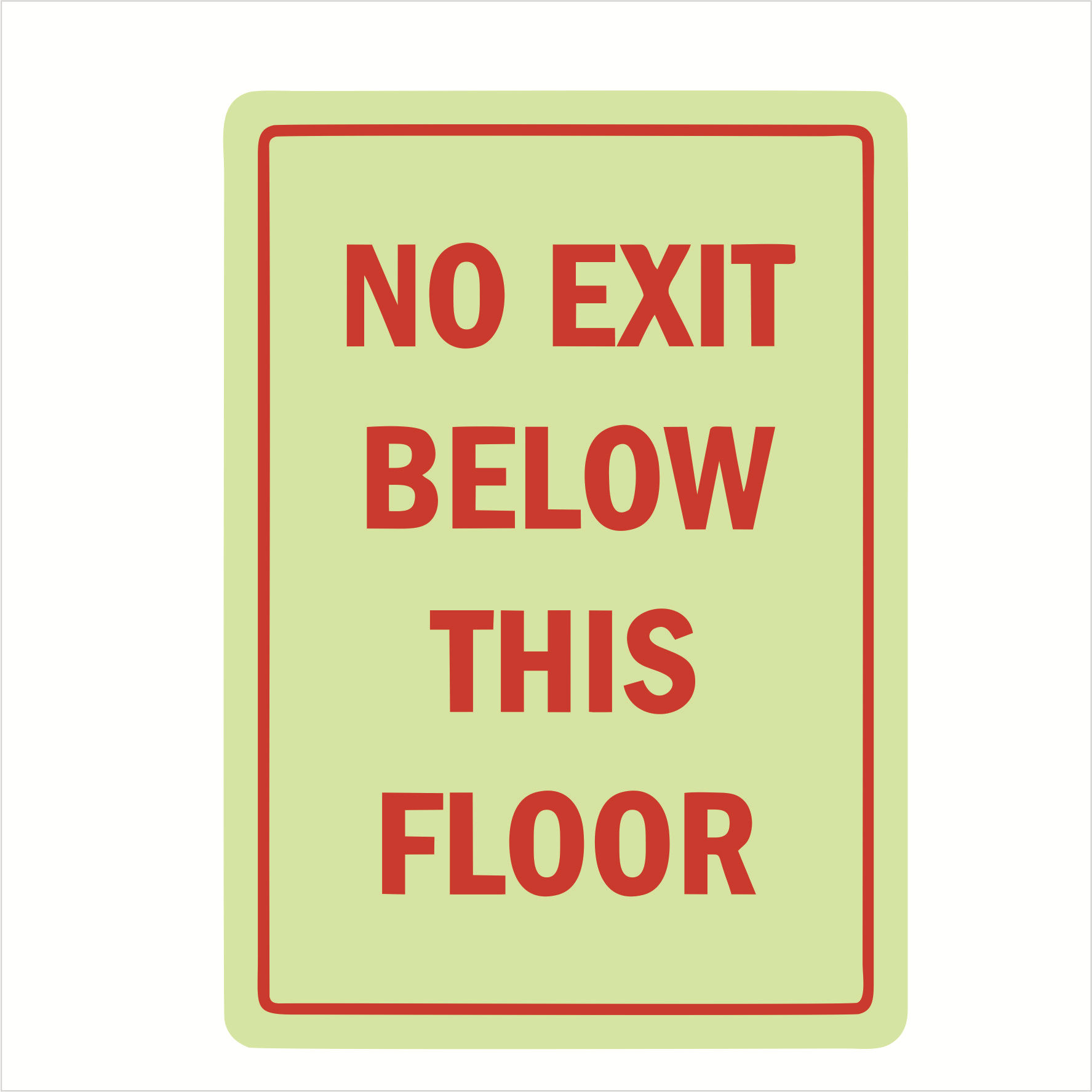 无出口发光标志：此楼层以下无出口 安全夜光标志，跨境夜光标志