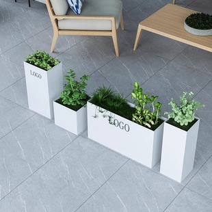 Indoor Wrought Iron Flower Box Combination Sales Department Shopping Mall Square Outside Flower Pot Outdoor Planting Flower Groove Flower Pond Combination