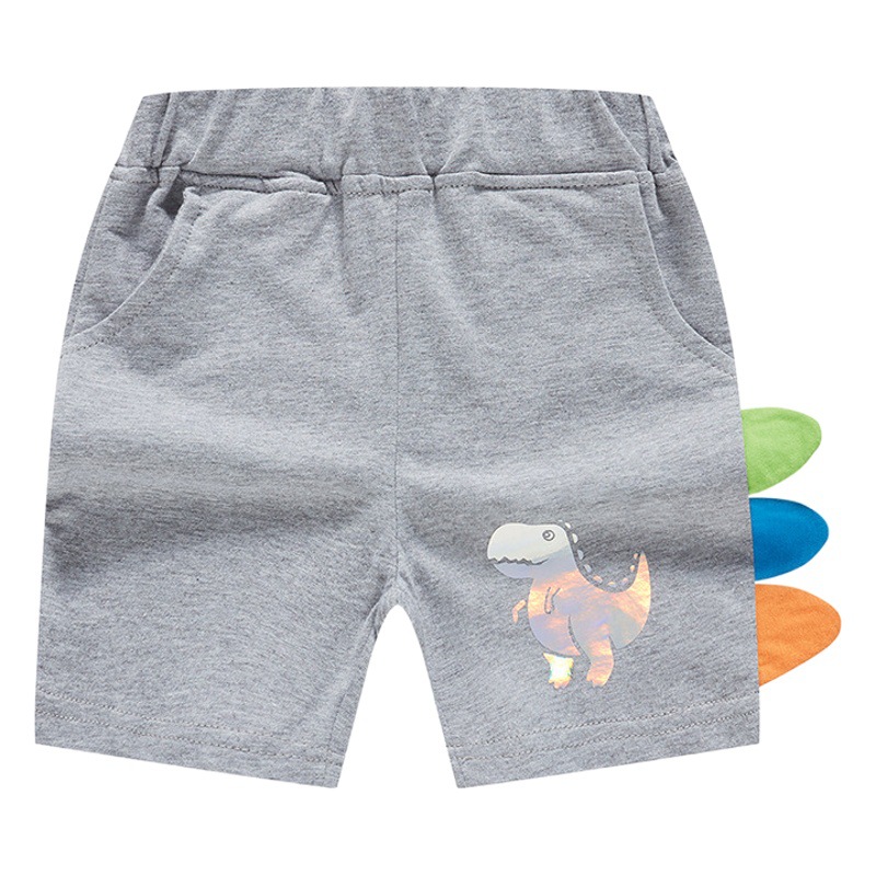 Pantalones de los niños de dibujos animados dinosaurio verano Pantalones cortos para niños delgados bebé de cinco puntos pantalones casuales entrega de una sola pieza
