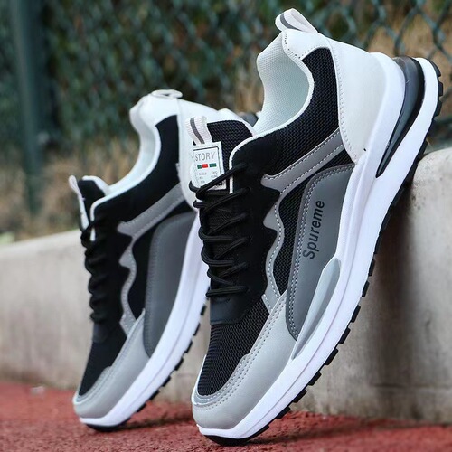  Spring New Men's Shoes Mesh Breathable Sports Casual Shoes Soft Sole Anti-Slip Comfort Running Shoes Fashion Trend