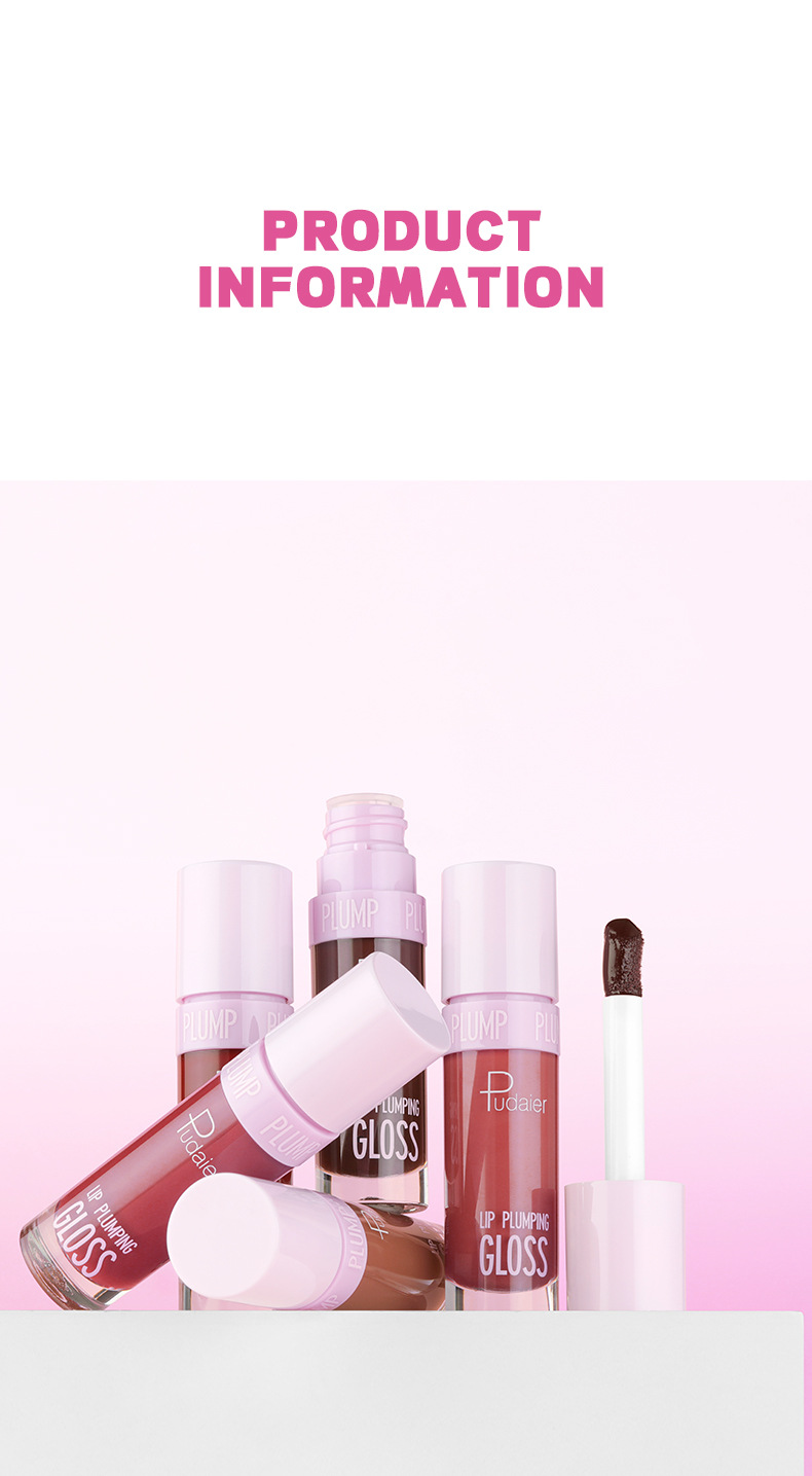 Pudaier Lip Plumping Gloss Moisturizing Ginger Non Fading Lipstick_voghion.com