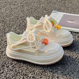 ins风网面透气小白鞋2025新款爆款夏季呼呼休闲鞋女小众鞋底百搭