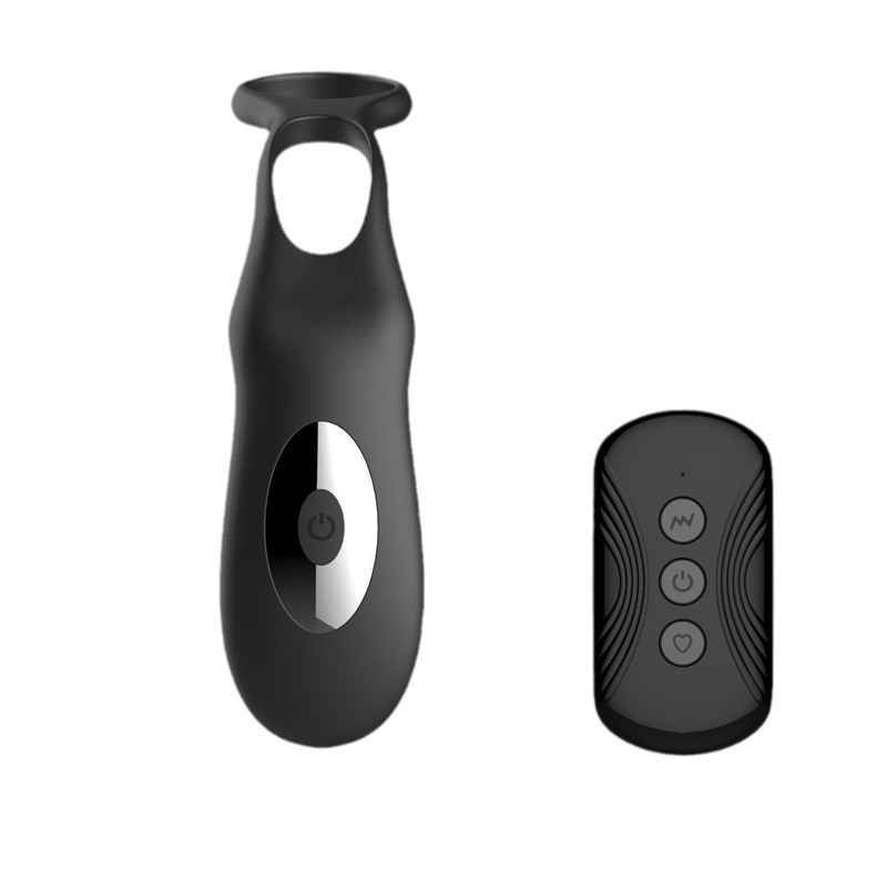 Retráctil de doble anillo de bloqueo de esencia de espalda corte masajeador de próstata 10-frecuencia de los hombres de control remoto inalámbrico vibrador productos del sexo