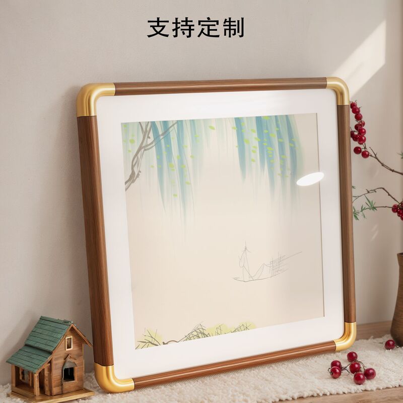 PVC imitation copper corner photo frame right angle rounded corner photo frame frame new Chinese decorative calligraphy and painting mounted picture frame wholesale PVC imitation copper corner photo frame right angle rounded corner photo frame frame new Chinese decorative calligraphy and painting mounted picture frame wholesale