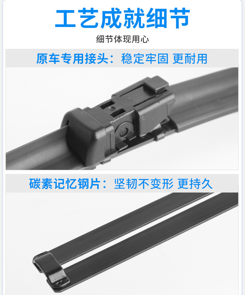 Suitable for Geely Emgrand 4Th Generation Wiper Blades, 25 Models, 2025 Wiper Blades, High-Definition, Silent, Frameless Rubber Strips