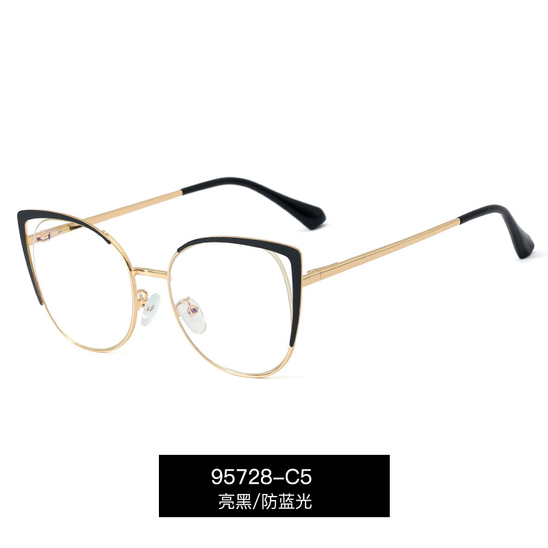 95728 nuevos hombres y mujeres de metal anti-Luz Azul gafas marco liso gafas artístico retro marco redondo miopía gafas al por mayor