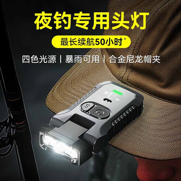 Headlamp for Fishing 2025 New Model, Strong Light, Ultra-Bright, Rechargeable, Night Fishing, Sensor, Ultra-Long Battery Life, Small Clip-On Light