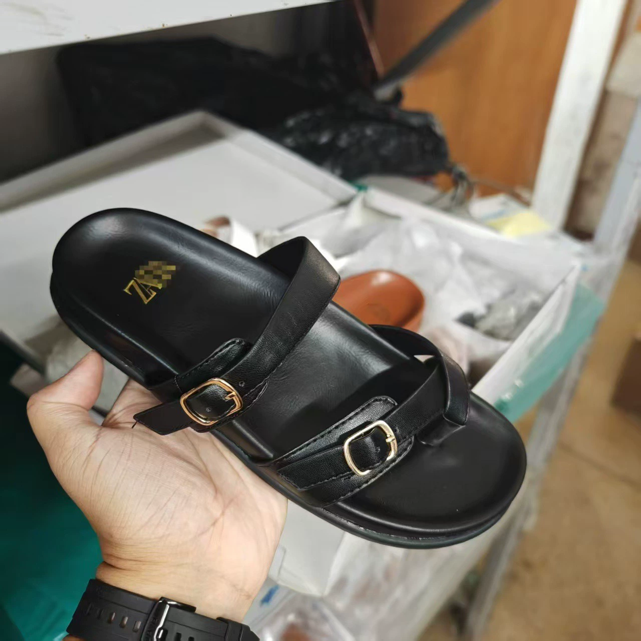 Za summer new style sponge cake sole sandals comfortable toe sandals large size women's shoes women ladies shoes
