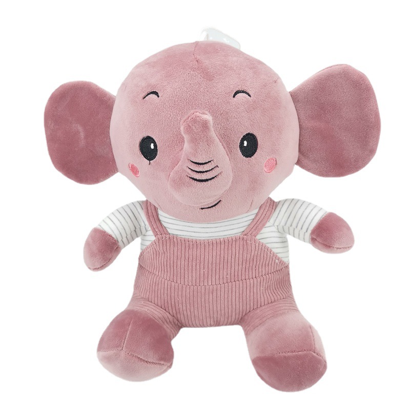 Muñeco de Peluche de Elefante con Overol de Ocho Pulgadas de Felpa Corta