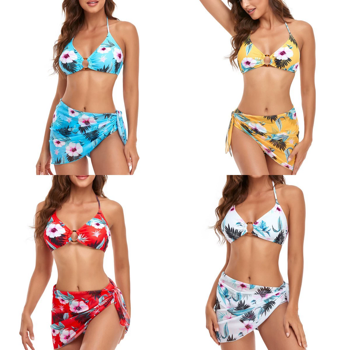 Sexy split swimwear, European style, high waist