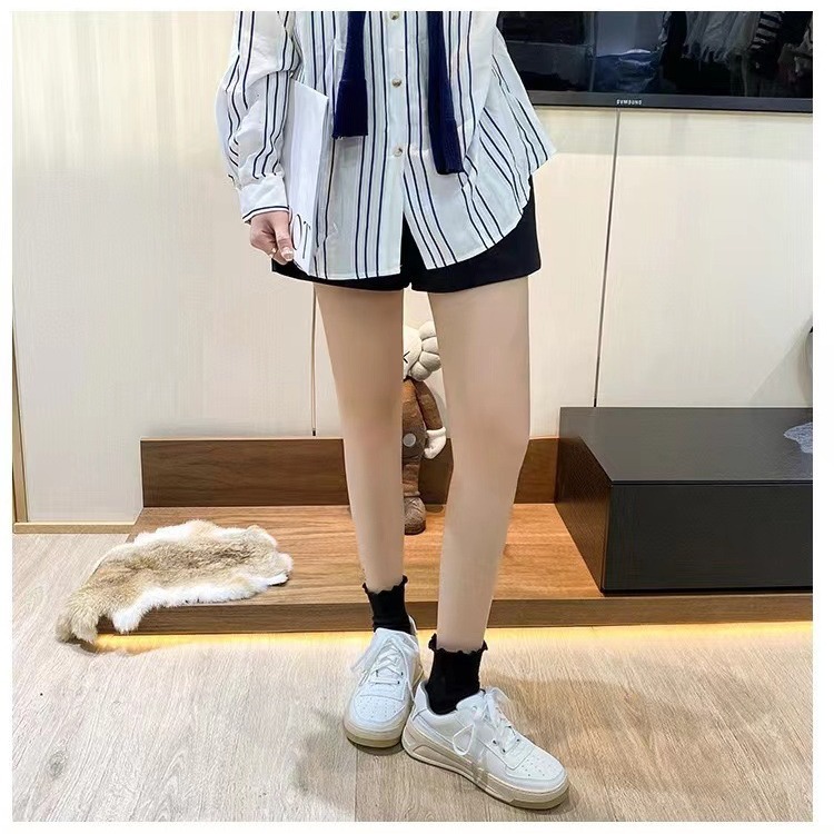 Witte retro leren sneakers smiley dames veters skateschoenen_voghion.com