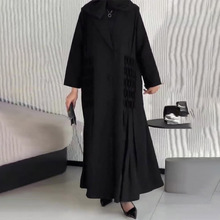 2025欧美亚马逊跨境新款设计师款法式舒适中长款气质女式风衣大衣