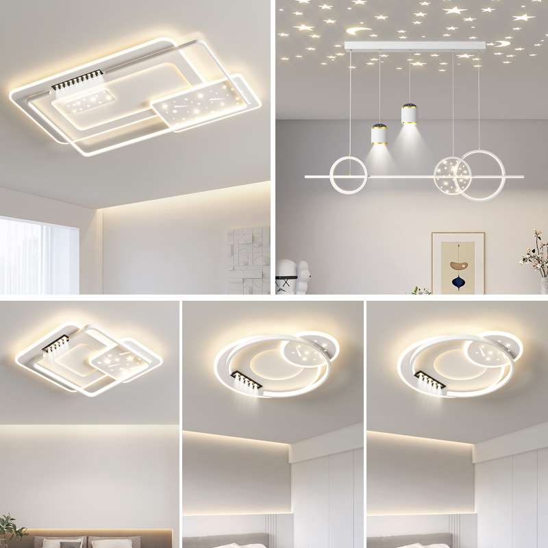Ultra-thin Living Room Ceiling Lamp Modern And Simple Smart Lamp Starry Sky Internet Celebrity Whole House Package Combination