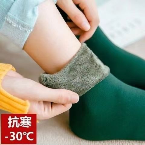 Winter socks, mid-calf socks, velvet socks, thick socks, snow socks, warm confinement socks, home girls socks, floor socks