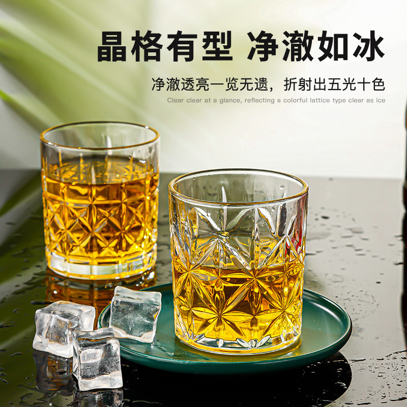 水晶玻璃伏特加酒杯浮雕透明玻璃威士忌酒杯洋酒杯酒吧KTV用酒杯