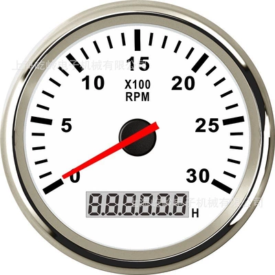 automobile instrument — Meter - silver-edge-white-background-0-3000rpm
