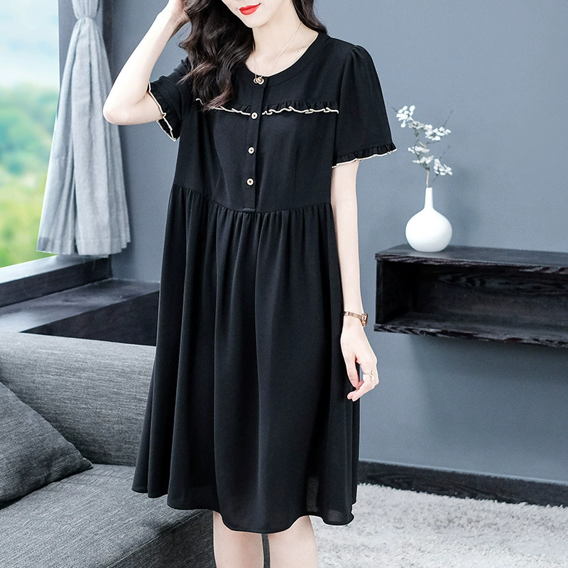 Элегантное шифоновое платье с открытой талией и узкой талией для молодых мам, облегающее платье больших размеров для женщин среднего возраста