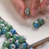 Ceramics, turquoise round beads handmade