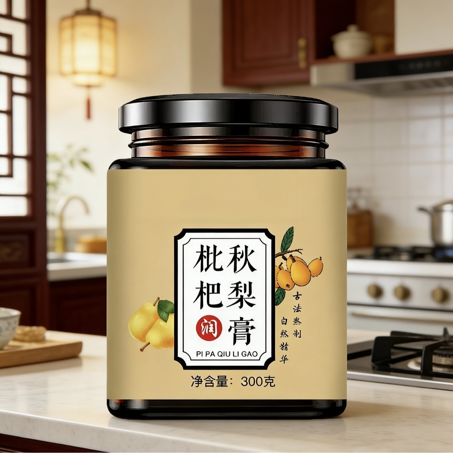 Loquat Autumn Pear Syrup Qiuli Gao 300g Honey Herbal Paste for Daily Drink Mixing specifications