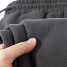 软糯秋冬季雾霾紫重磅加绒保暖抽绳卫裤运动显瘦束脚休闲裤女