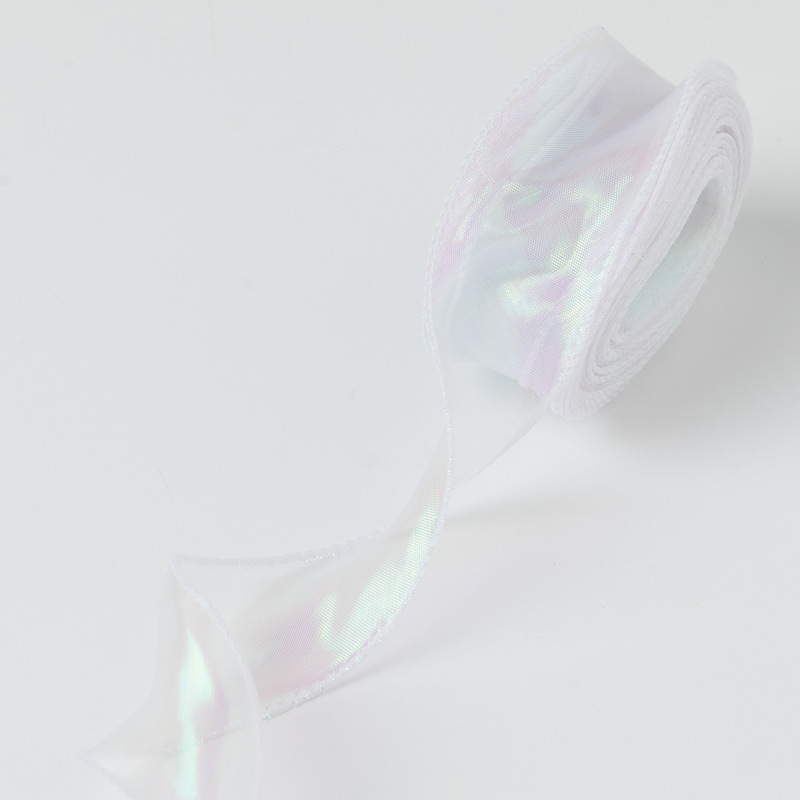 Cinta floral al por mayor 4cm borde dorado colorido ramo arco onda hilo llano cinta flor material de embalaje