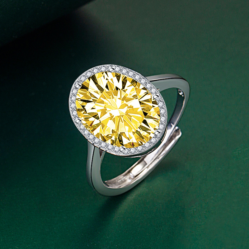 Fashion Oval Copper Inlay Zircon Rings 1 Piece