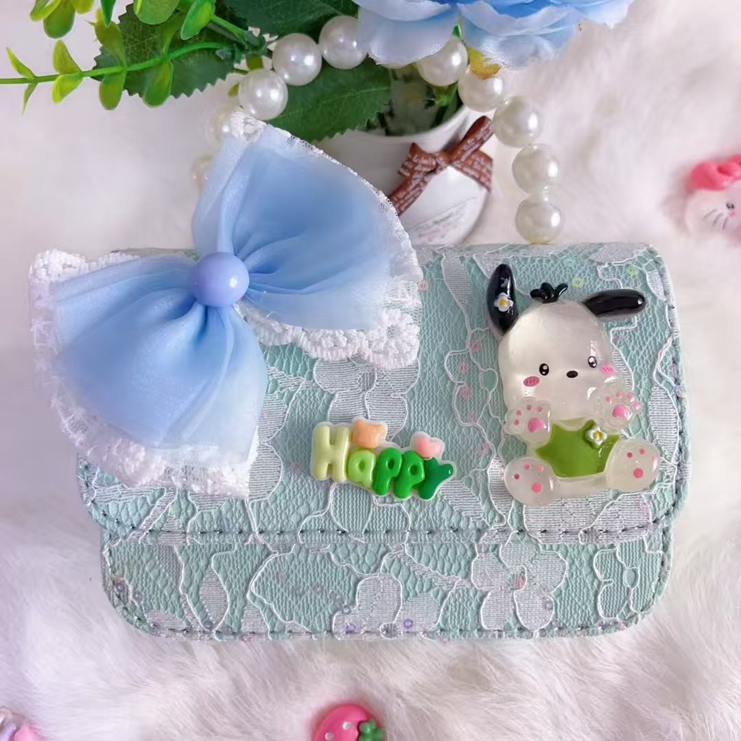 Bolso de perlas, bolso de arco, bolso de princesa Melody, bolso de Año Nuevo, bolso de hombro cuadrado de cadena de niña roja