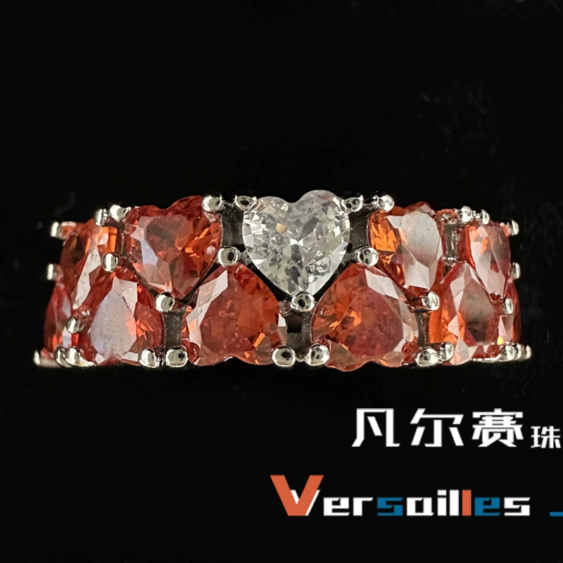 Retro ring heart shaped, high-quality style, 18 carat