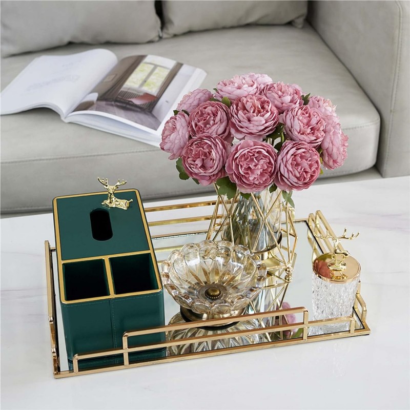 Bandeja de Servicio para Mesas de Centro, Decoración Rectangular de Lujo Ligero para Salón image 5
