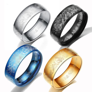 Xinghe cross-border European and American stainless steel retro exotic style ring fashion lettering ring Japanese and Korean titanium steel jewelry wholesale