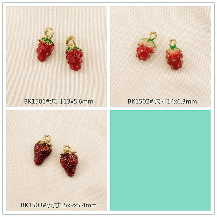 DIY Jewelry Accessories Classification 10 PCS/Package 15 * 20mm Alloy Cactus Cherry Strawberry Pendant