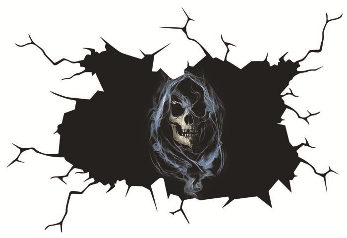 Calavera de silencio pegatinas de coche ventana trasera diablo pegatinas reflectantes vidrio del coche Comercio exterior color pegatinas de coche