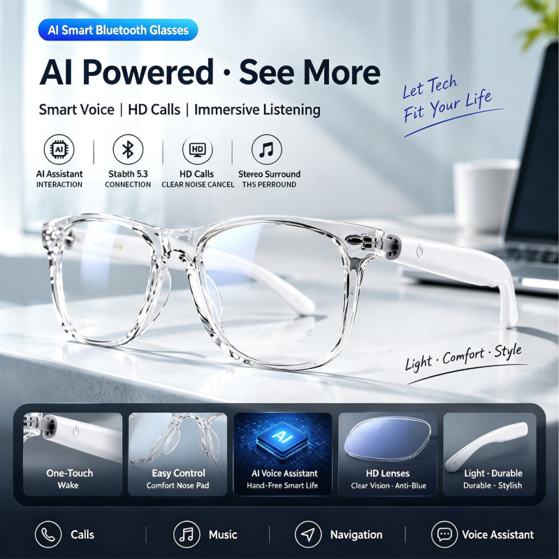 Cross-border best-selling smart Bluetooth glasses with gradient lenses, perfect for listening to music, making calls, and for use during sports, cycling, and driving; direct from the factory Cross-border best-selling smart Bluetooth glasses with gradient lenses, perfect for listening to music, making calls, and for use during sports, cycling, and driving; direct from the factory