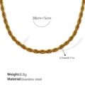 XL104G 2.7MM Twisted Chain Gold Necklace