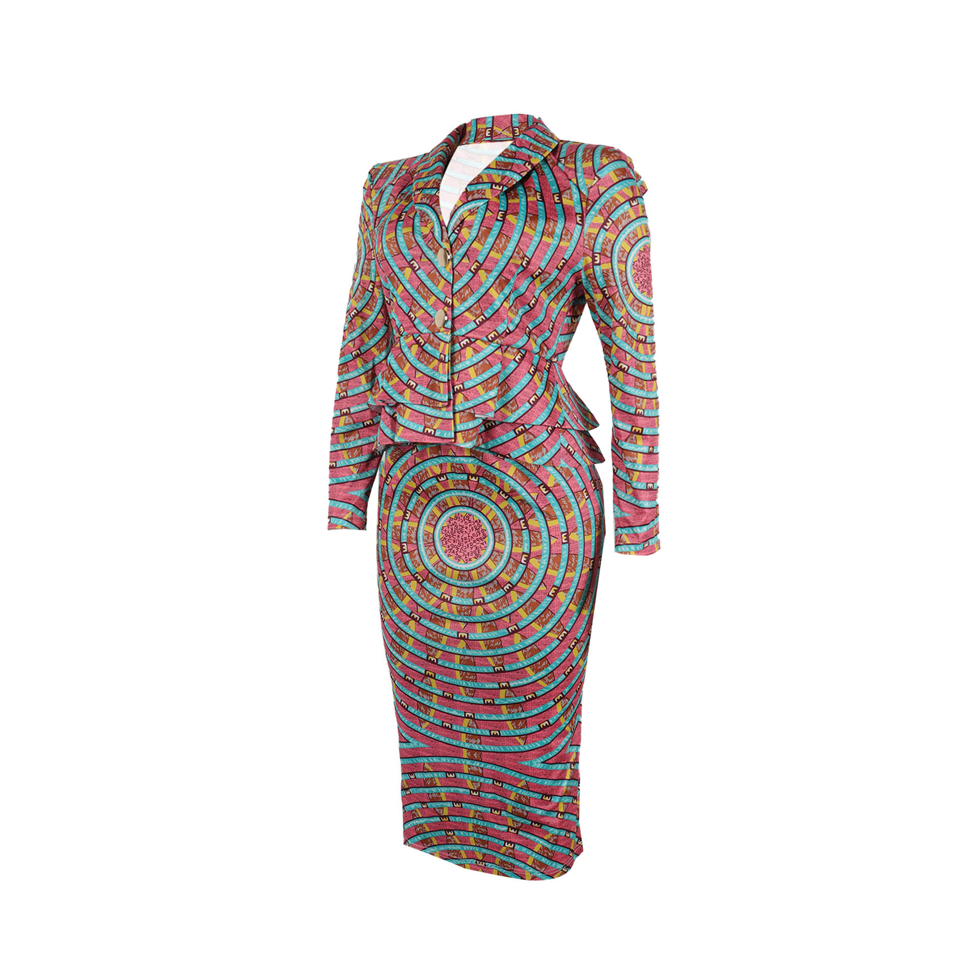 Women Spring Printed Top Hip Skirt Set 5 Women Spring Printed Top Hip Skirt Set