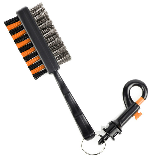Golf Club Cleaning Brush Short Handle Double-Sided Head Brush Nylon Steel Hair Brush Golf Head Cleaning Tool Factory Wholesale