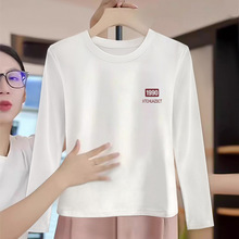 十三行女装小个子白色正肩长袖t恤女早秋2025年新款欧货短款上衣