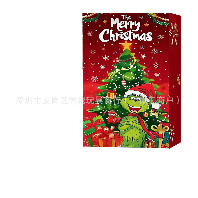クロスボーダー グリンチ アドベント カレンダー クリスマス ブラインドボックス グリーンヘア カウントダウン ハロウィン 24 ギフト ブラインドボックス GLQ|undefined
