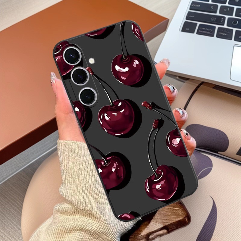 Summer Cherry Suitable for Samsung Galaxy S25 Cross-Border A55 Mobile Phone Case Samsung A71 All-Inclusive Note20