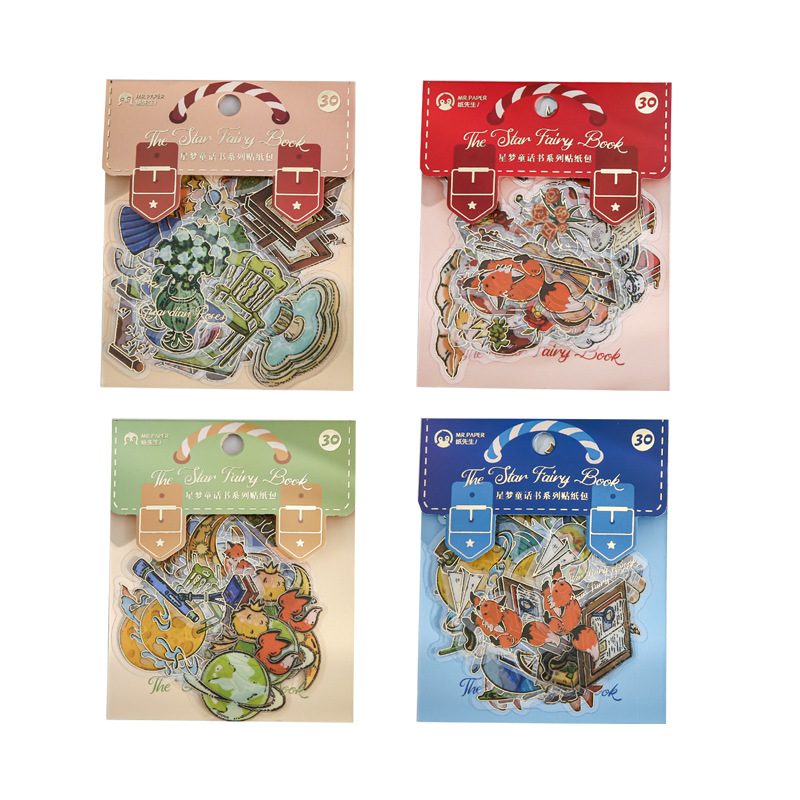 Mr. Paper Cute Rose Theme Sticker Pack Star Dream Fairy Tale Book Series Handbook Material Decoración Sticker Pack