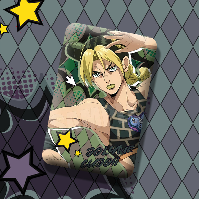 JOJO的奇妙冒险空条承太郎东方仗助吉良吉影周边方形双闪徽章谷子|undefined