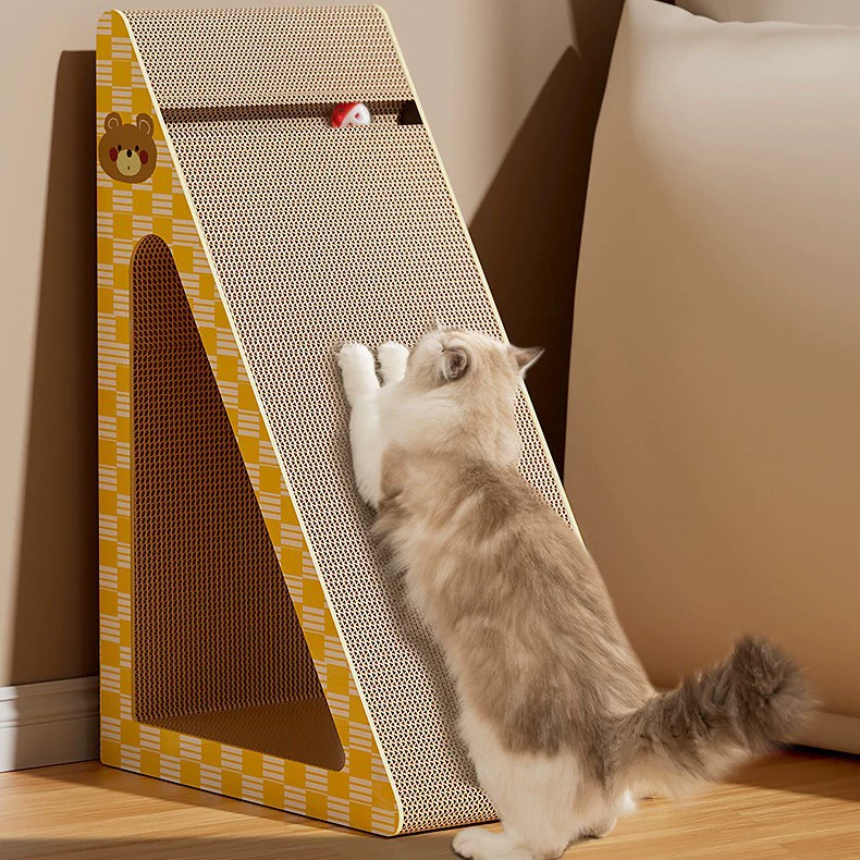 Вертикальный треугольный коврик для кошачьих царапины Большое пространство для игры для сна