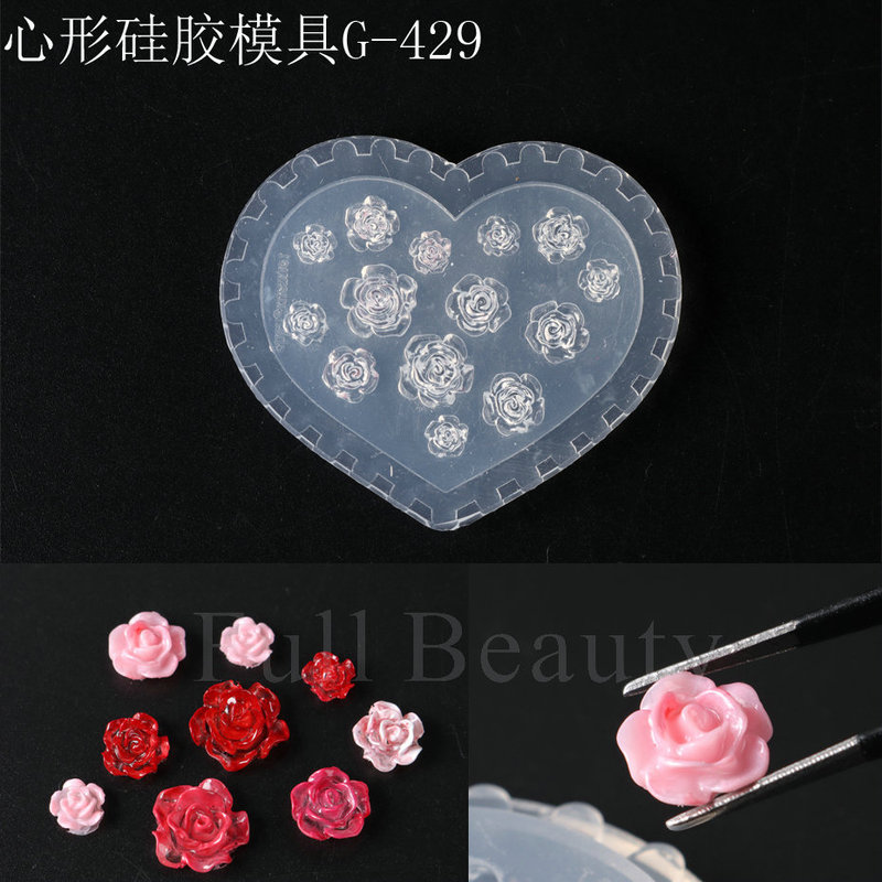 国境を越えた新しいネイルシリカゲル金型春夏ハスの花ツバキの花バラの花蝶ネクタイ立体彫刻金型|undefined