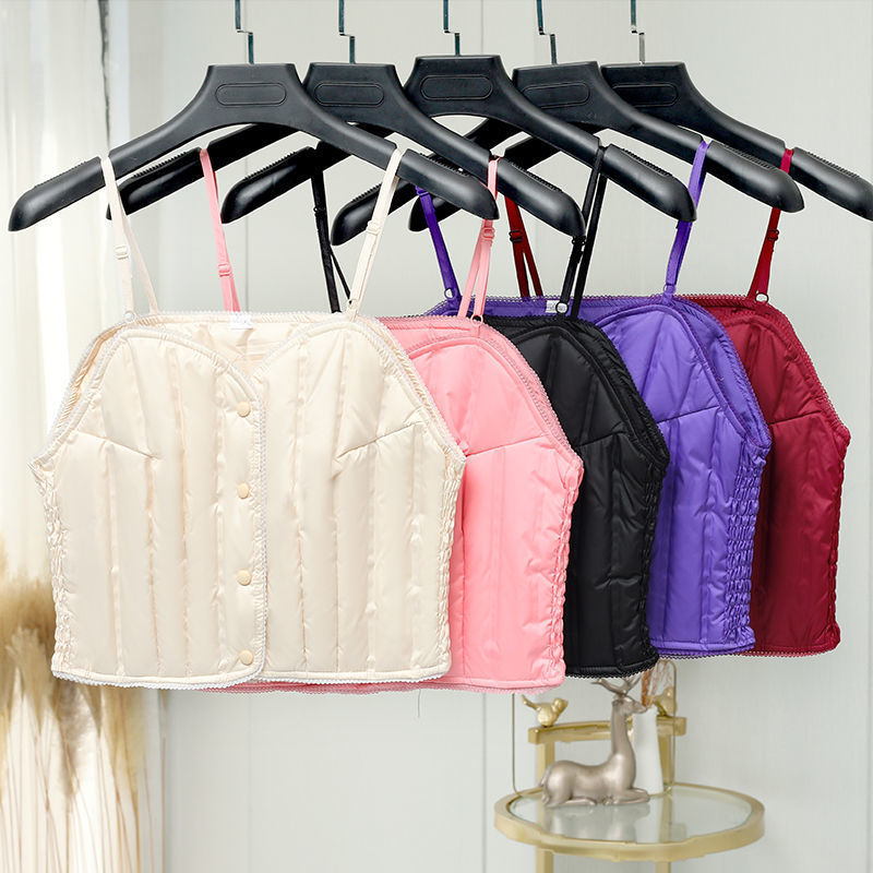 Autumn and Winter down Vest for Women, Slim Fit Inner Wear, Lightweight and Warm Short Style, Small Suspender White Duck down Vest