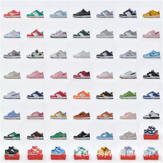 Children's shoes with brand SB dunk Low-top children's board shoes lace-up boys and girls sneaker panda shadow gray casual shoes