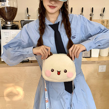 批发新款女日系可爱小熊软萌单肩包毛绒包包女学生斜挎包小圆包潮