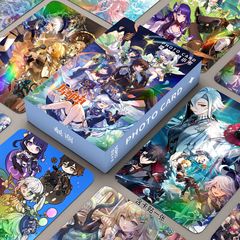 Genshin Impact Mini Cards: 55 Pieces Featuring Raiden Shogun, Diluc, Venti, Nahida, and Other Anime-Style Characters—Packaged as 3-Inch LOMO Cards