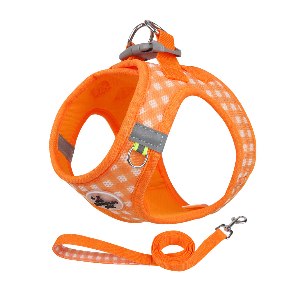 Arnés nuevo para gatos con un moderno diseño a cuadros, arnés antiescape para mascotas, arnés universal para gatos y perros.