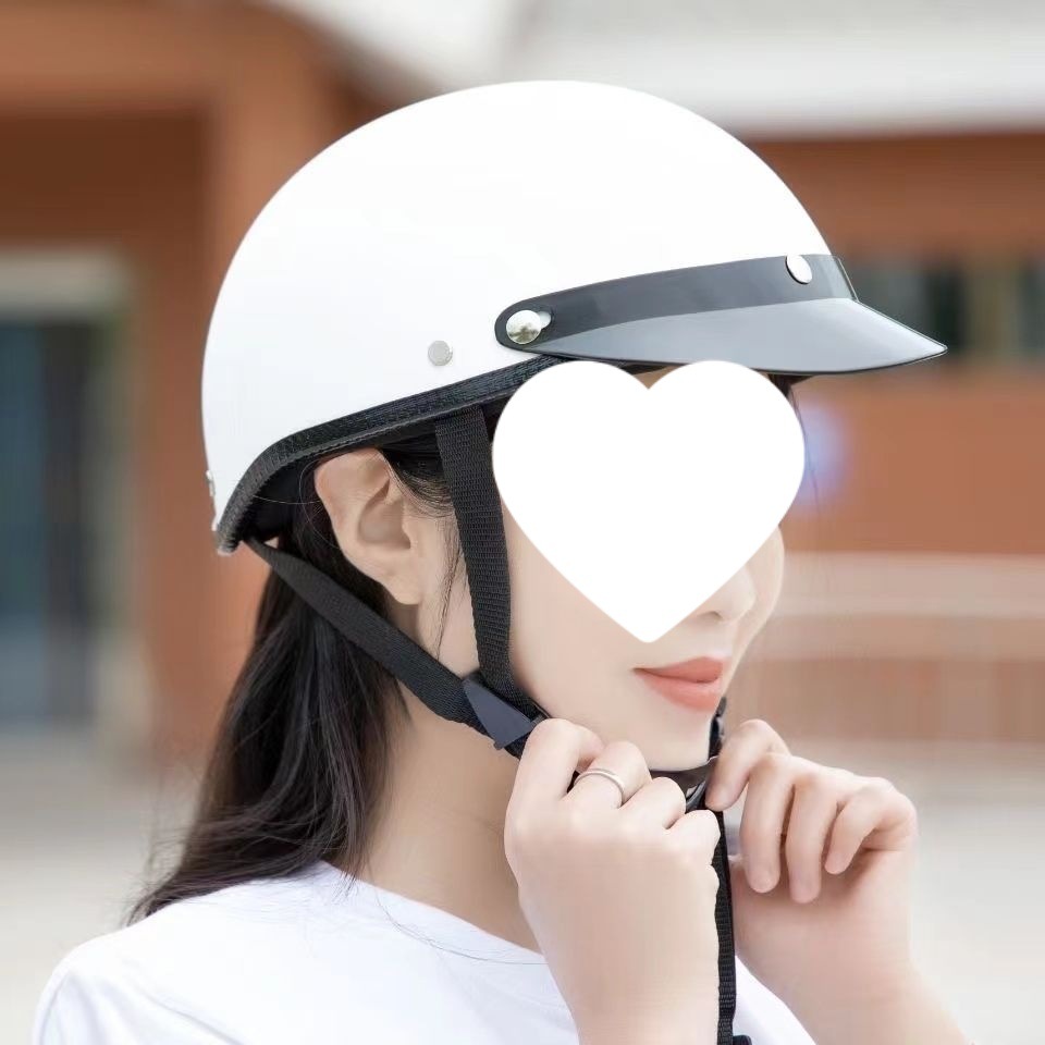 Universal – Motorcycle Electric Vehicle Auto Parts and Accessories - harley-style-half-helmet-matte-white